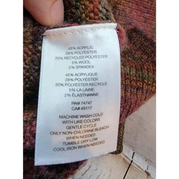 natural reflections sweater Size L Cranberry Fall Colors - Picture 8 of 9